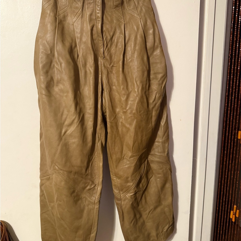 Vintage Leather Pants - Brown